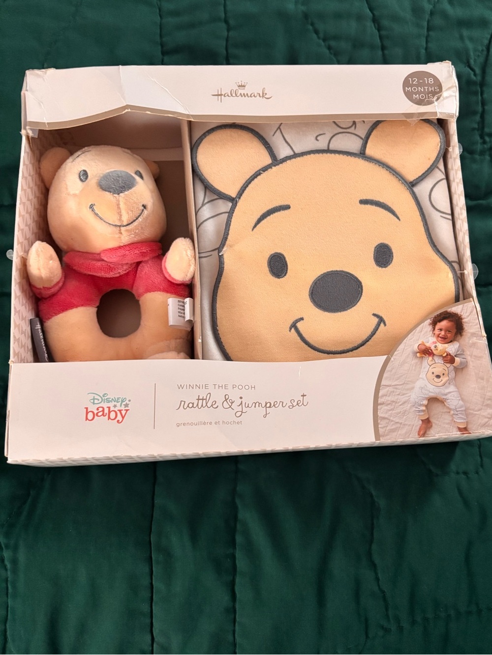 Hallmark Disney Baby Winnie the Pooh Plush Rattle & Jumper Set